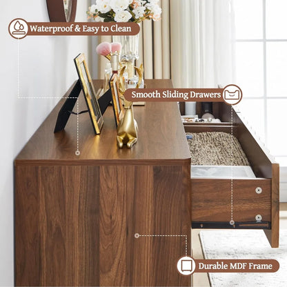 6 Drawer Fluted Dresser