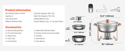 4 Pack Chafing Dish Buffet Set